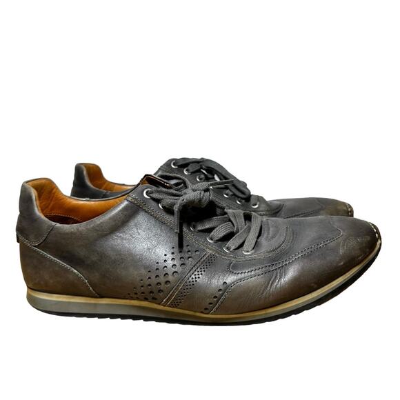 Magnanni Cristian Dress Sneakers Shoes Leather Lace Up Almond Toe Gray 9.5